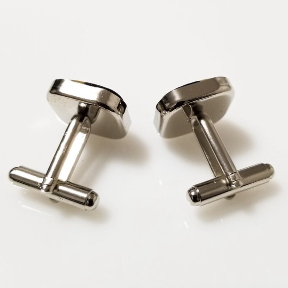 Black & Gold Thread Cufflinks by Vitaly - Picture 5 of 5